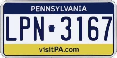PA license plate LPN3167