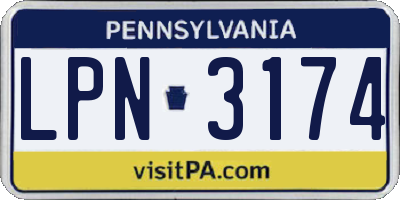 PA license plate LPN3174