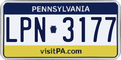PA license plate LPN3177