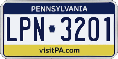 PA license plate LPN3201