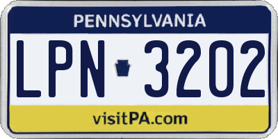 PA license plate LPN3202