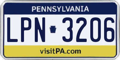 PA license plate LPN3206