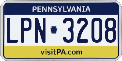 PA license plate LPN3208