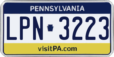 PA license plate LPN3223