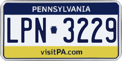 PA license plate LPN3229