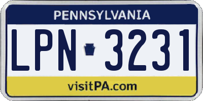 PA license plate LPN3231
