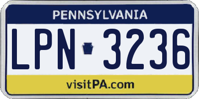 PA license plate LPN3236