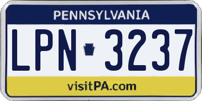 PA license plate LPN3237