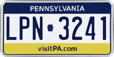 PA license plate LPN3241