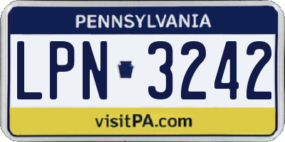 PA license plate LPN3242