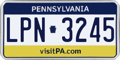 PA license plate LPN3245