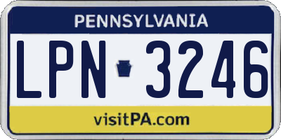 PA license plate LPN3246