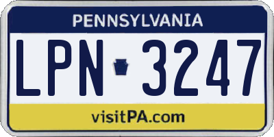 PA license plate LPN3247
