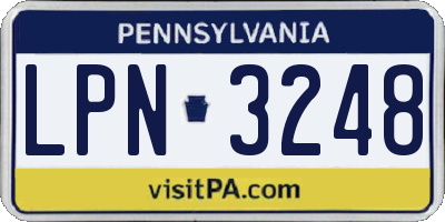 PA license plate LPN3248