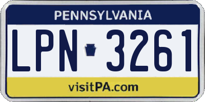 PA license plate LPN3261