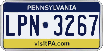 PA license plate LPN3267