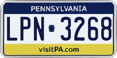 PA license plate LPN3268