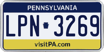 PA license plate LPN3269