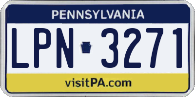 PA license plate LPN3271