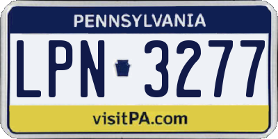 PA license plate LPN3277