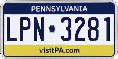 PA license plate LPN3281