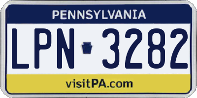 PA license plate LPN3282