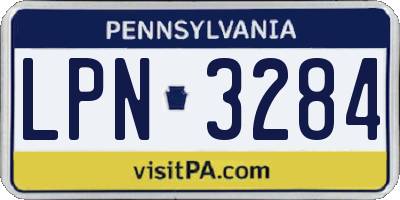 PA license plate LPN3284