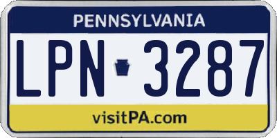 PA license plate LPN3287