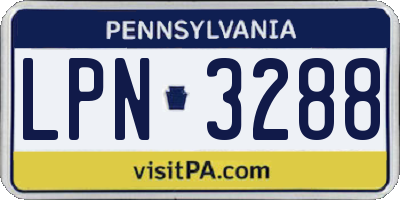 PA license plate LPN3288