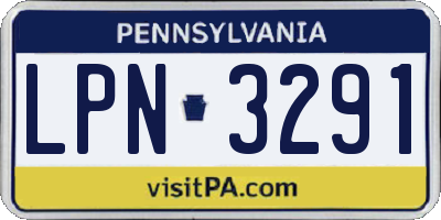 PA license plate LPN3291