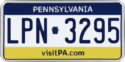 PA license plate LPN3295