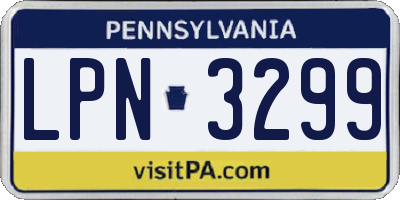 PA license plate LPN3299