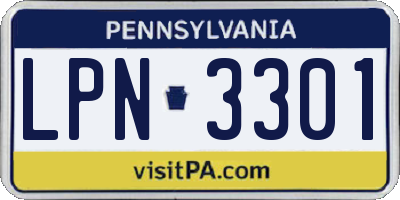 PA license plate LPN3301