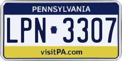 PA license plate LPN3307