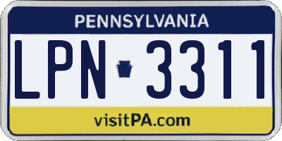 PA license plate LPN3311