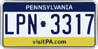PA license plate LPN3317