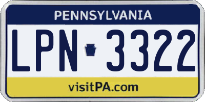 PA license plate LPN3322