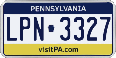PA license plate LPN3327