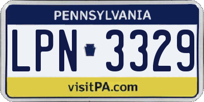 PA license plate LPN3329