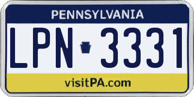 PA license plate LPN3331