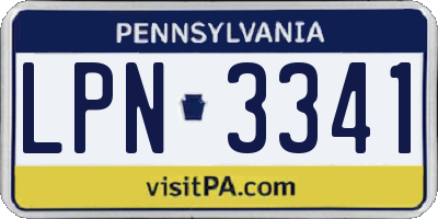 PA license plate LPN3341