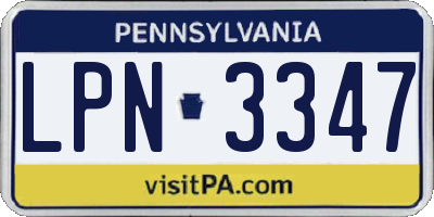 PA license plate LPN3347