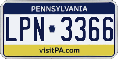 PA license plate LPN3366
