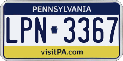 PA license plate LPN3367