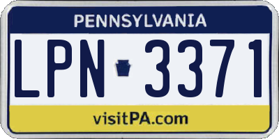 PA license plate LPN3371
