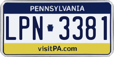 PA license plate LPN3381