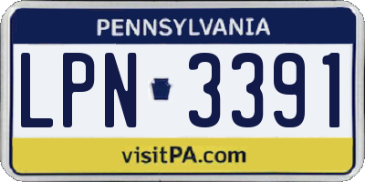 PA license plate LPN3391
