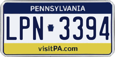 PA license plate LPN3394