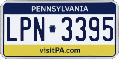 PA license plate LPN3395