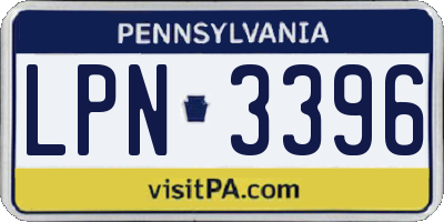 PA license plate LPN3396
